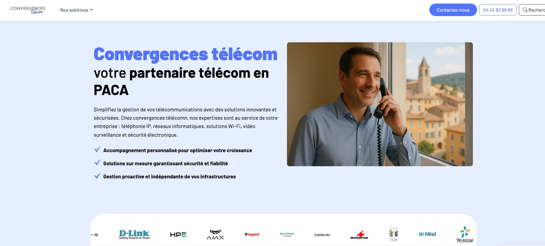 Aperçu du site Convergences Télécom